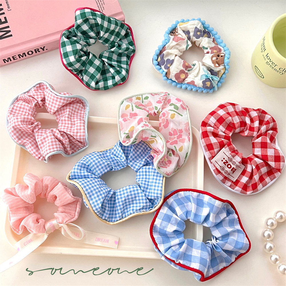 Good-looking Korean Lace Large Intestine Hair Ring Hair Accessories All-Match Teenage Girl's Romance Hair Rope Xiaoqing New High Horsetail Headwear Wholesale uucool collection shop