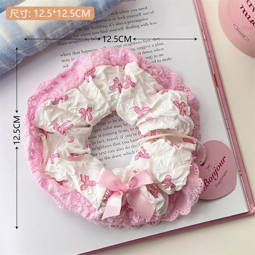 Super Fairy Lace Large Intestine Hair Band High-Looking Ponytail Hair Rope Sweet Cute Girl Hair Rope All-Match Hair Accessories Rubber Band uucool collection shop
