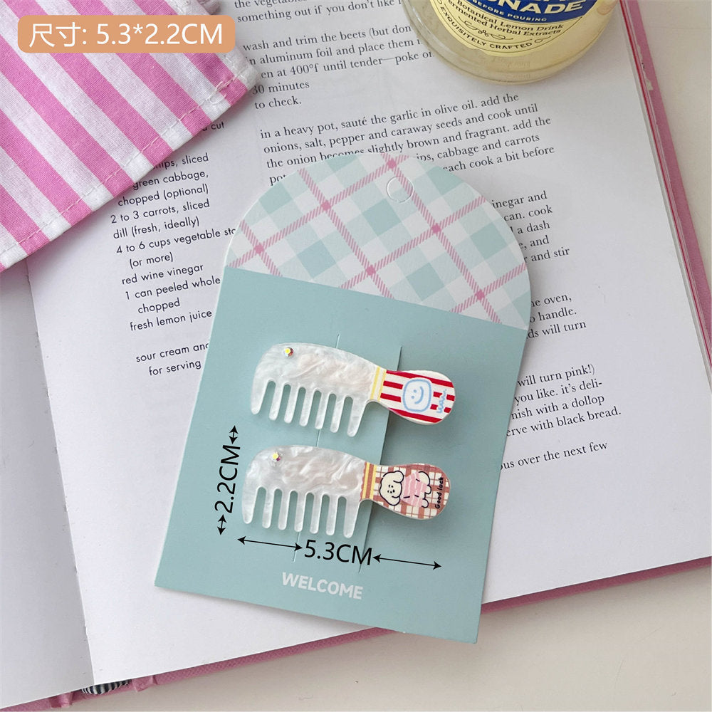 Cute Cartoon Comb Hair Clip Hairpin Girl Side Bang Clip Cropped Hair Clip Sweet All-Matching Hair Accessories Headdress New uucool collection shop