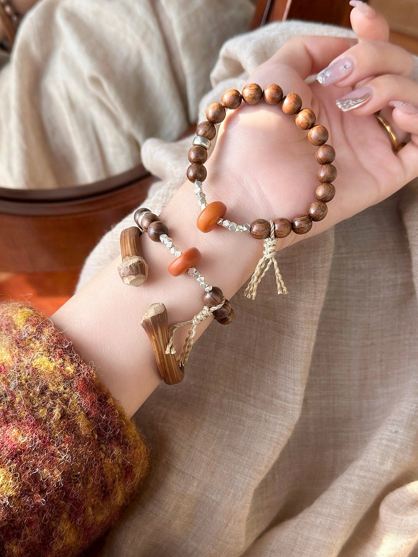 Old Wutong' Original Pear Wood Ornamental Bracelet uucool jewelery