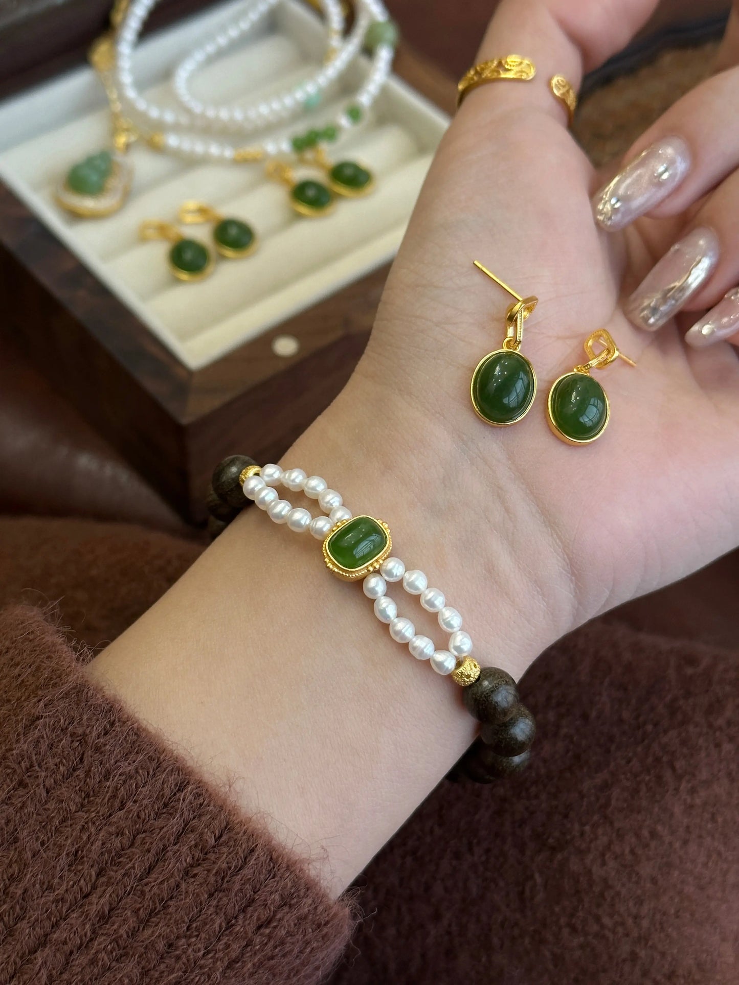 Green Jade Earrings uucool jewelry