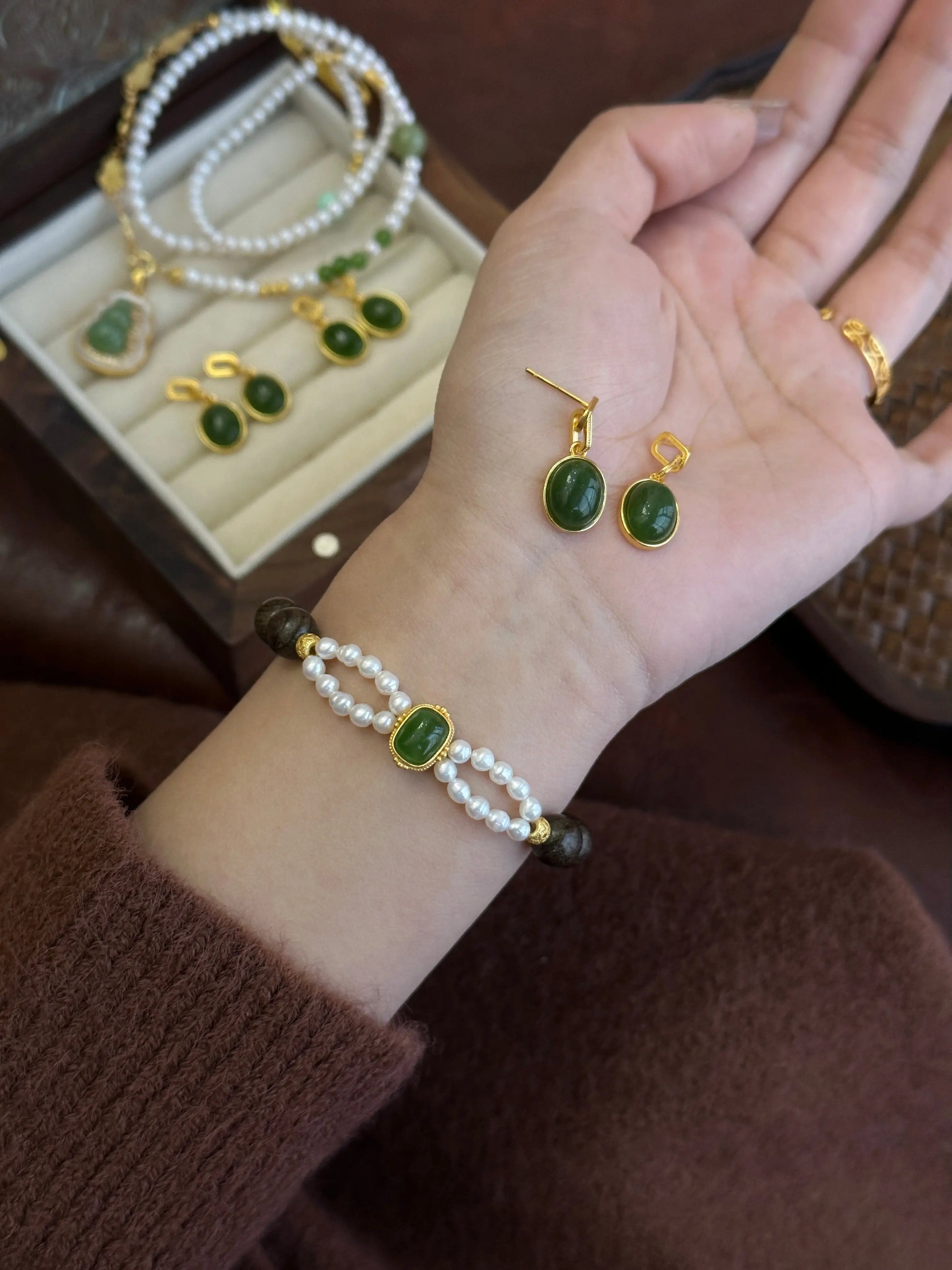 Green Jade Earrings uucool jewelry