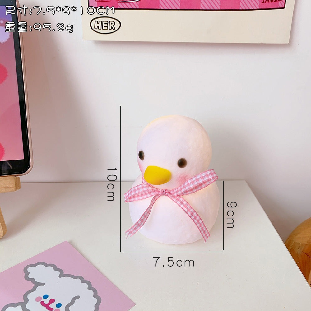 INS Bedroom Girl Led Small Night Lamp Cute Head Tilt Little Duck Room Bedside Lamp Decoration Dormitory Creative Gift uucool collection shop