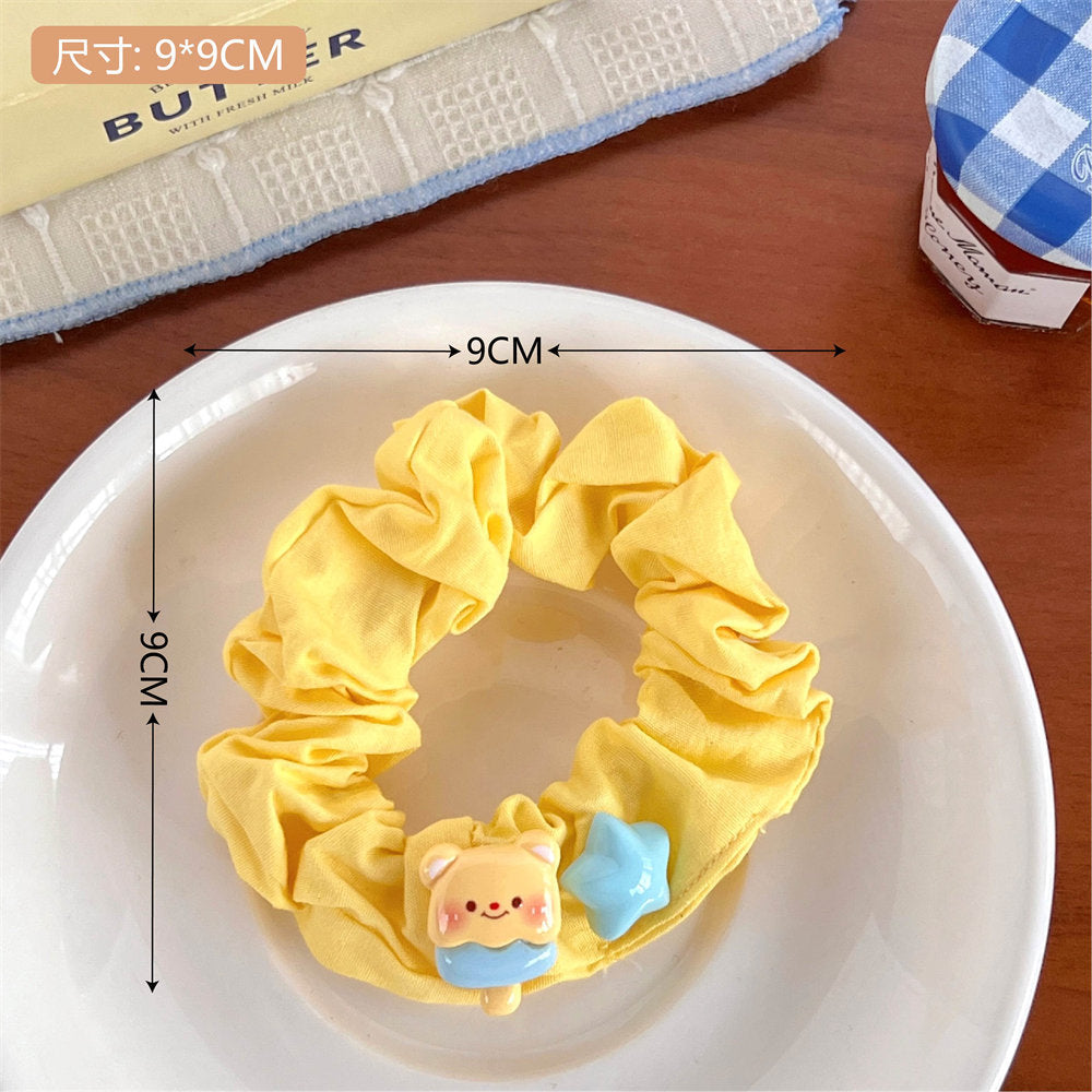 Cute Custard Bear Hair Accessories Hair Ring Girly Heart Large Intestine Ring Student Side Cropped Hair Clip All-Matching Bang Clip Wholesale 义乌市腾亿电子商务有限