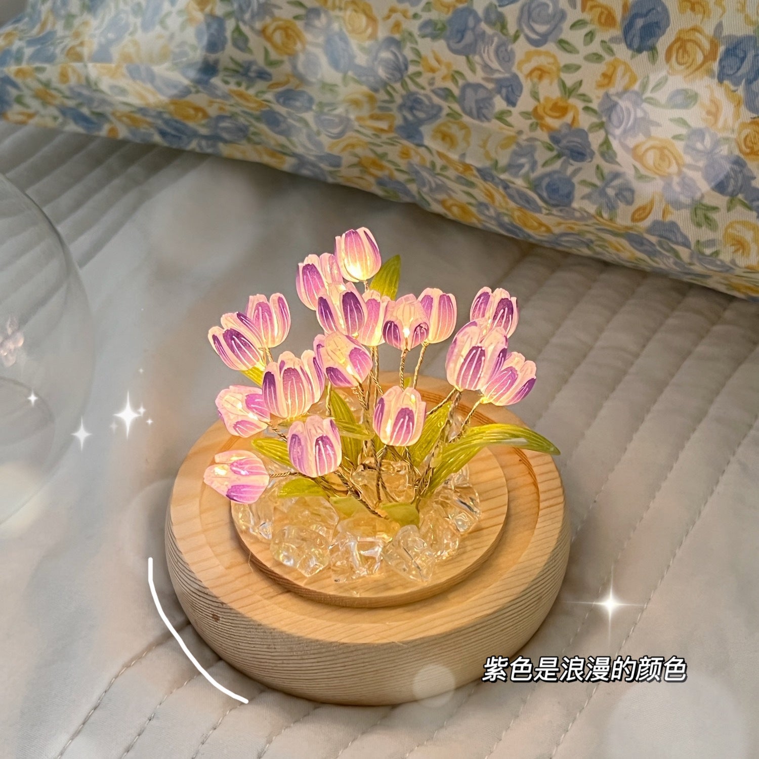 Led Tulip Small Night Lamp Artificial Flower Bedroom Ins Sleep Light Birthday Qixi Gift Girl Flower Ambience Light uucool collection shop