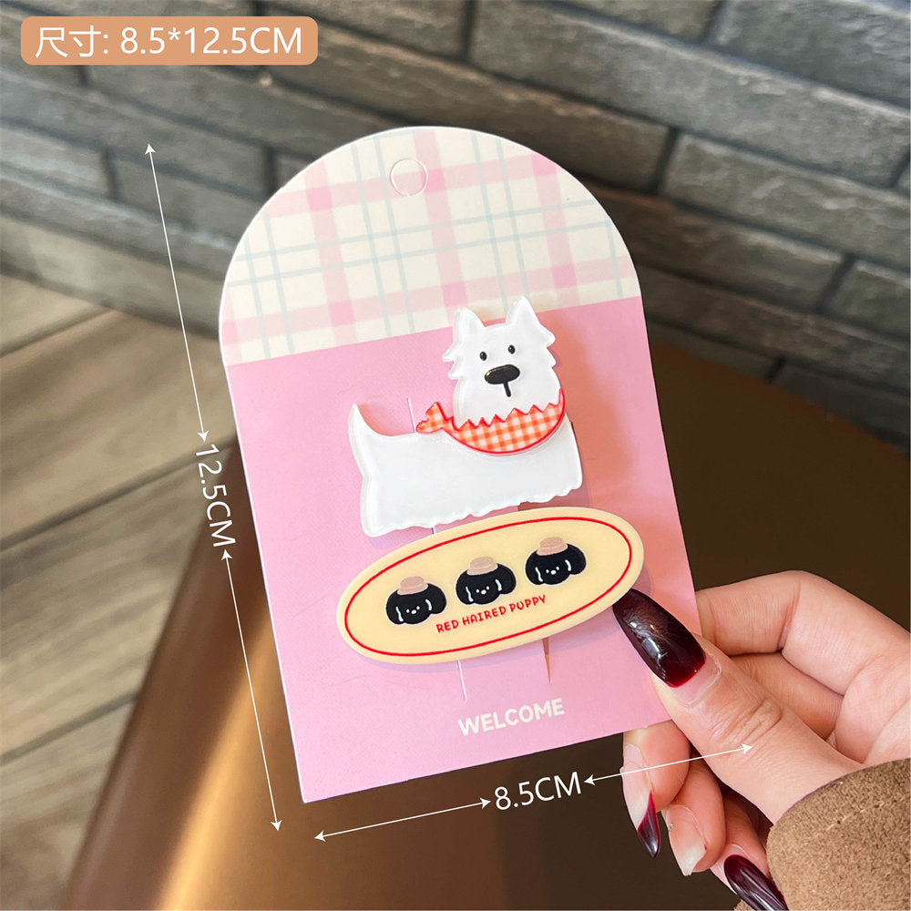 Cute Cartoon Combination Puppy Barrettes Girl Heart All-Match Cropped Hair Clip Barrettes Hairpin Good-looking Side Clip Bang Clip Accessories uucool collection shop