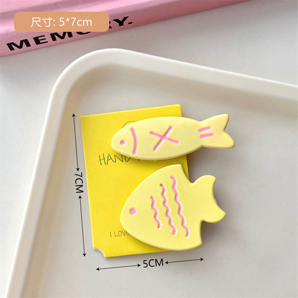 Candy Color Taiyaki Barrettes Ins Sweet Girly Cute Fish Bang Clip Student Joker Hairclip Hair Accessories uucool collection shop