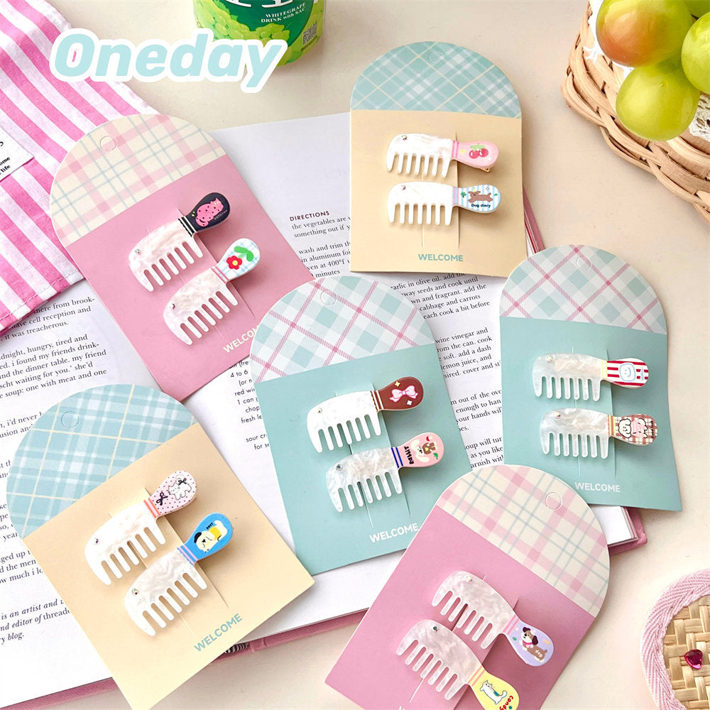 Cute Cartoon Comb Hair Clip Hairpin Girl Side Bang Clip Cropped Hair Clip Sweet All-Matching Hair Accessories Headdress New uucool collection shop