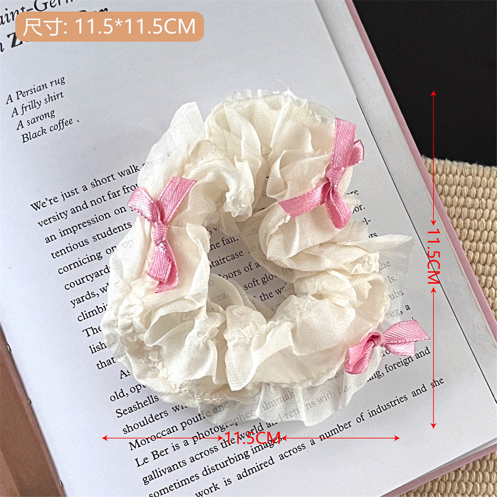 Good-looking Korean Lace Large Intestine Hair Ring Hair Accessories All-Match Teenage Girl's Romance Hair Rope Xiaoqing New High Horsetail Headwear Wholesale uucool collection shop