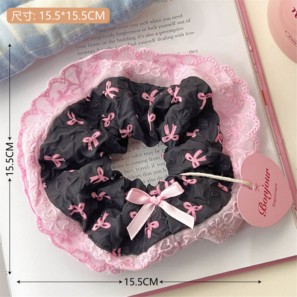 Super Fairy Lace Large Intestine Hair Band High-Looking Ponytail Hair Rope Sweet Cute Girl Hair Rope All-Match Hair Accessories Rubber Band uucool collection shop