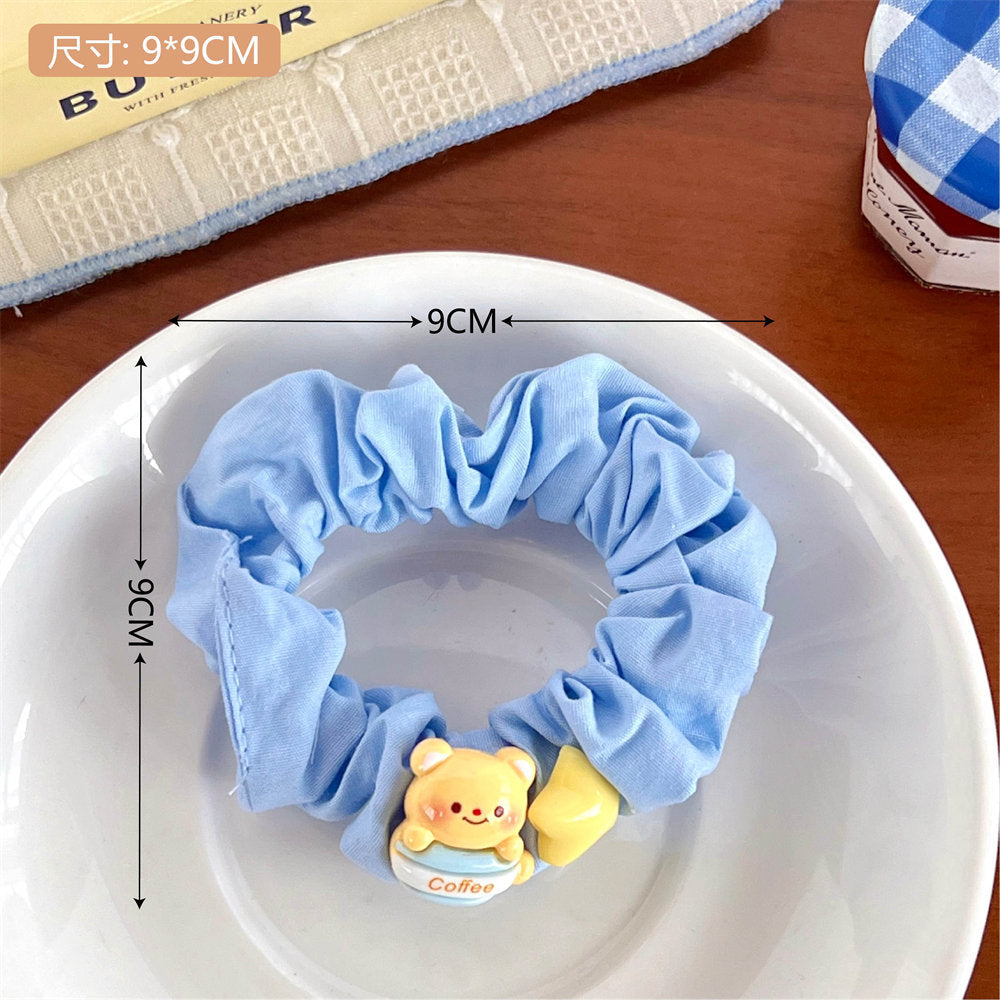 Cute Custard Bear Hair Accessories Hair Ring Girly Heart Large Intestine Ring Student Side Cropped Hair Clip All-Matching Bang Clip Wholesale 义乌市腾亿电子商务有限