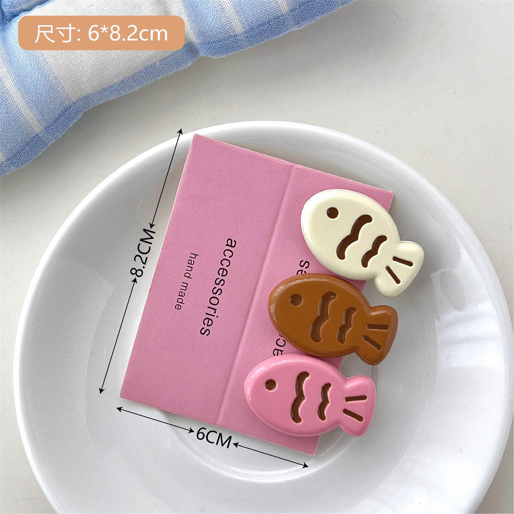 Candy Color Taiyaki Barrettes Ins Sweet Girly Cute Fish Bang Clip Student Joker Hairclip Hair Accessories uucool collection shop