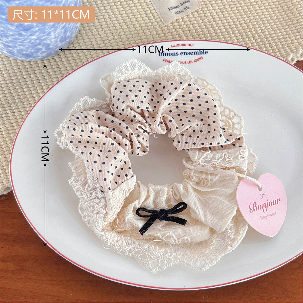 Good-looking Korean Lace Large Intestine Hair Ring Hair Accessories All-Match Teenage Girl's Romance Hair Rope Xiaoqing New High Horsetail Headwear Wholesale uucool collection shop