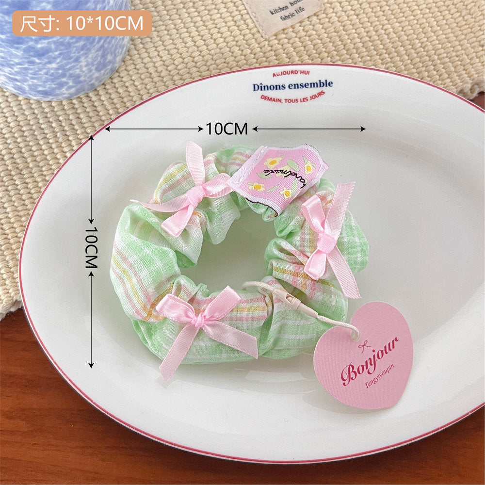 Good-looking Korean Lace Large Intestine Hair Ring Hair Accessories All-Match Teenage Girl's Romance Hair Rope Xiaoqing New High Horsetail Headwear Wholesale uucool collection shop