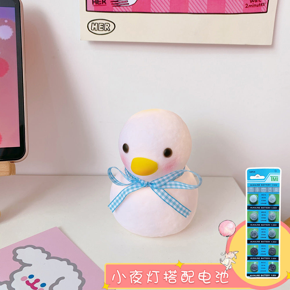 INS Bedroom Girl Led Small Night Lamp Cute Head Tilt Little Duck Room Bedside Lamp Decoration Dormitory Creative Gift uucool collection shop