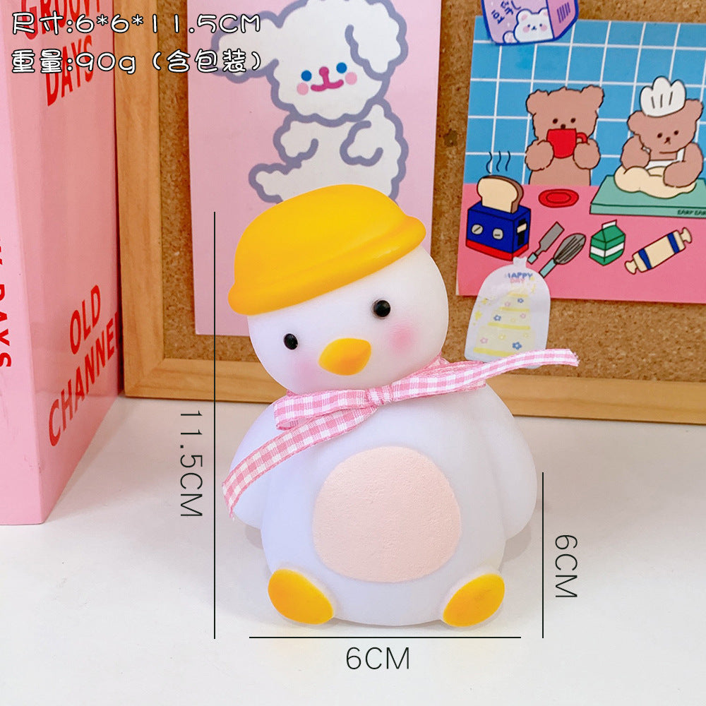 INS Bedroom Girl Led Small Night Lamp Cute Head Tilt Little Duck Room Bedside Lamp Decoration Dormitory Creative Gift uucool collection shop