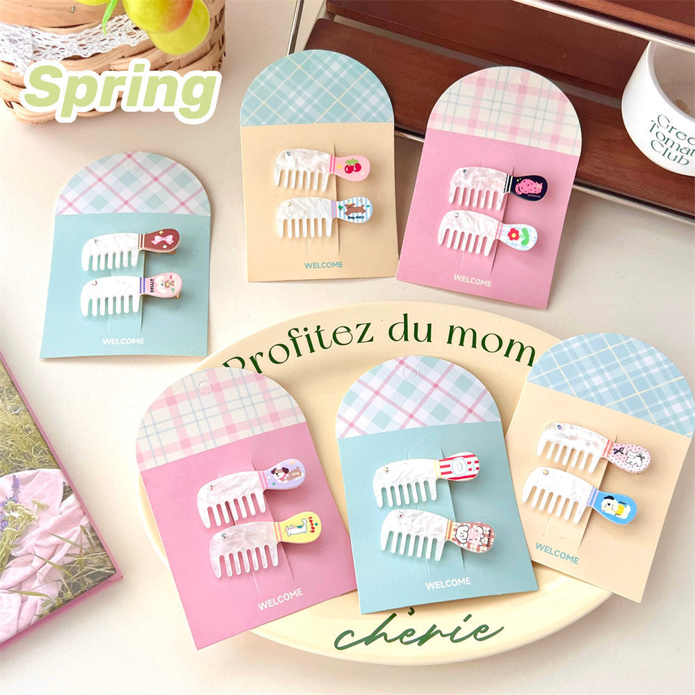 Cute Cartoon Comb Hair Clip Hairpin Girl Side Bang Clip Cropped Hair Clip Sweet All-Matching Hair Accessories Headdress New uucool collection shop