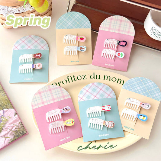 Cute Cartoon Comb Hair Clip Hairpin Girl Side Bang Clip Cropped Hair Clip Sweet All-Matching Hair Accessories Headdress New uucool collection shop