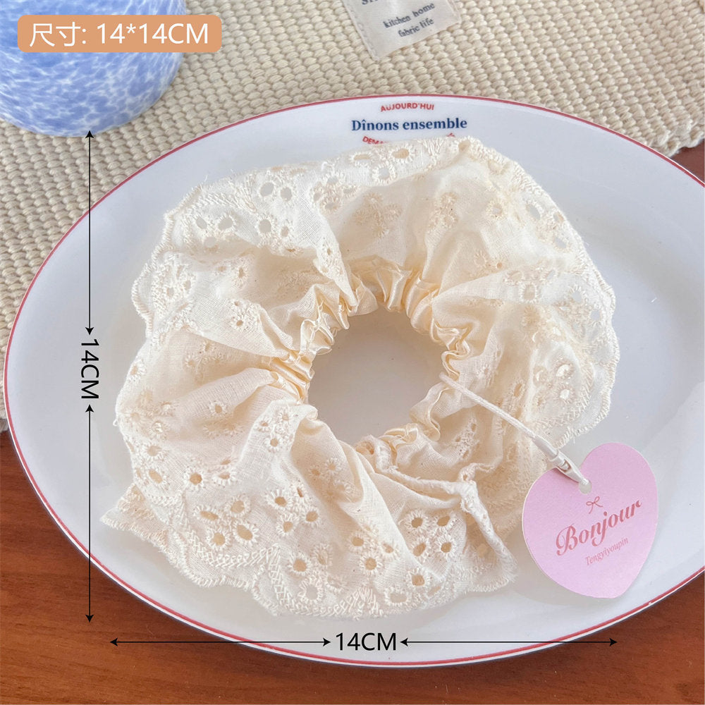 Good-looking Korean Lace Large Intestine Hair Ring Hair Accessories All-Match Teenage Girl's Romance Hair Rope Xiaoqing New High Horsetail Headwear Wholesale uucool collection shop