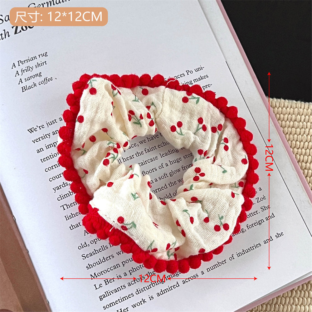 Good-looking Korean Lace Large Intestine Hair Ring Hair Accessories All-Match Teenage Girl's Romance Hair Rope Xiaoqing New High Horsetail Headwear Wholesale uucool collection shop