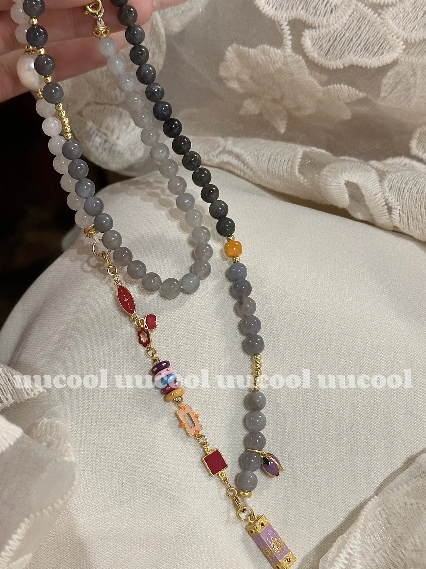 Smokey Purple Hetian Jade Necklace uucool jewelery