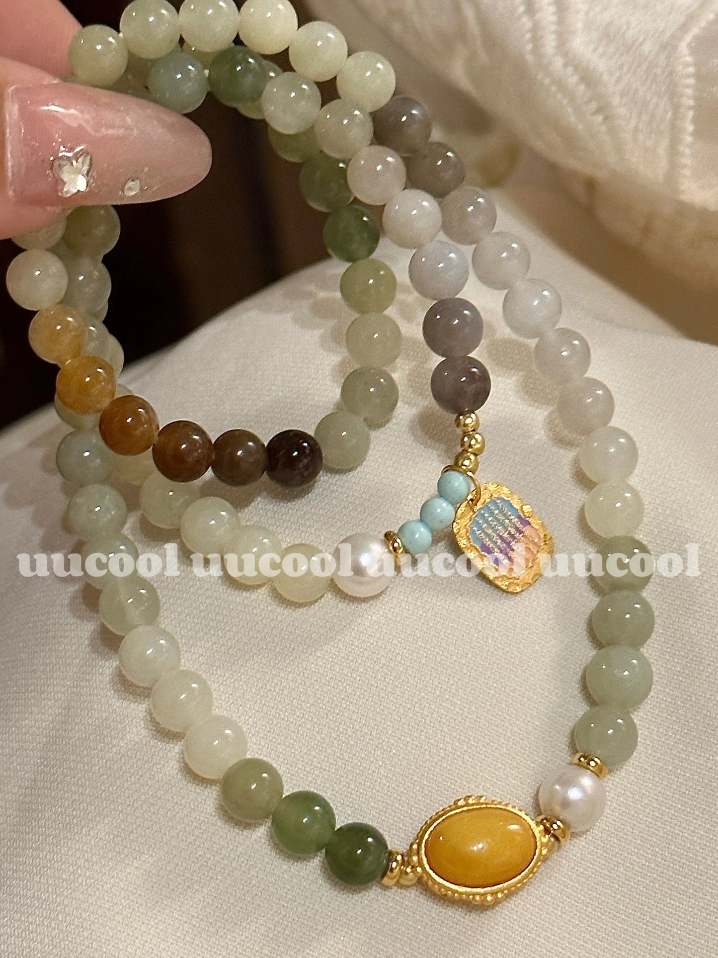 Spring River Moonlit Night Hetian Jade Necklace uucool jewelery